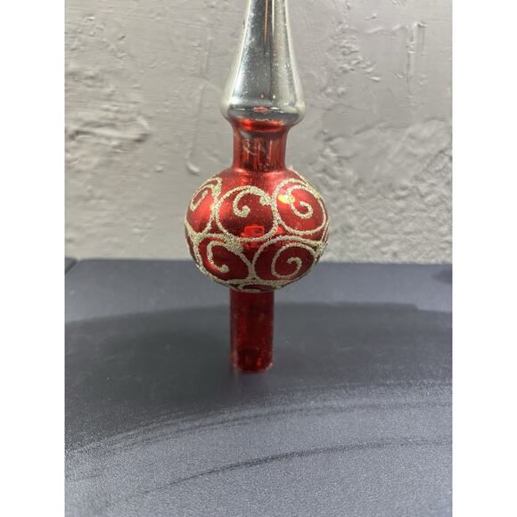 Vtg Franke Sons Co. Red & Gold Christmas Tree Top Ornament Topper - Picture 2 of 5